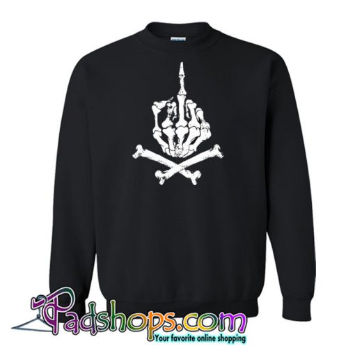 Flip Off Skull Sweatshirt NT