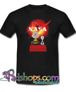 Snoopy and Charlie Brown Black Hole NASA T-Shirt NT