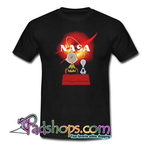 Snoopy and Charlie Brown Black Hole NASA T-Shirt NT