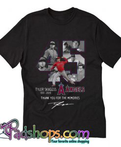 Awesome Tyler Skaggs Signature 45 Thank You For The Memories 1991-2019 T-shirt