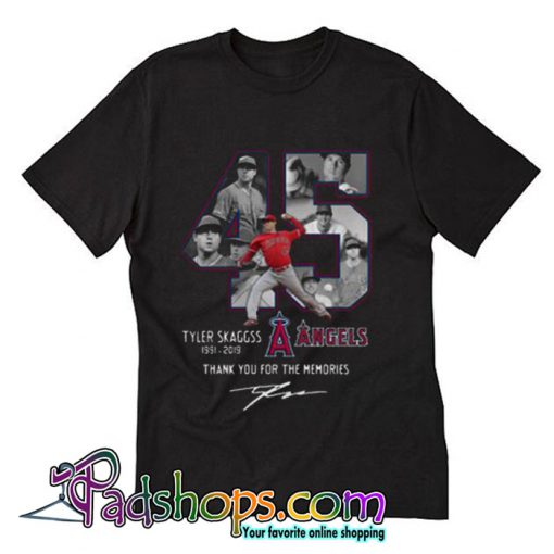 Awesome Tyler Skaggs Signature 45 Thank You For The Memories 1991-2019 T-shirt