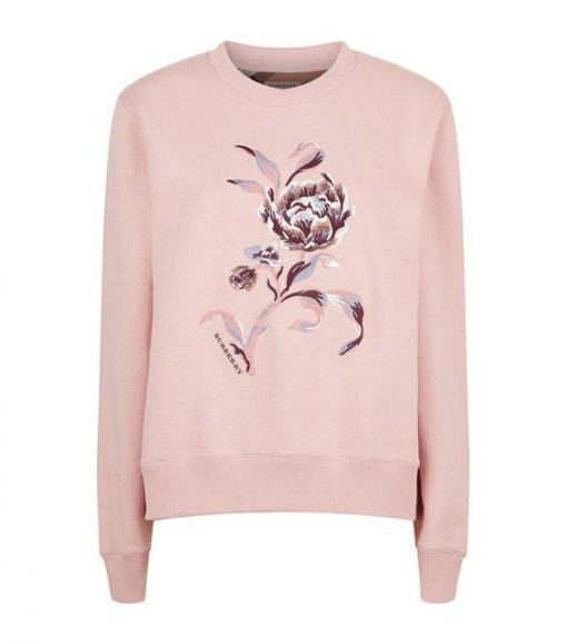 Burberry Embroidered Floral Motif Sweatshirt
