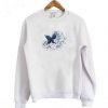 Embroidered with Roses and Butterfly in Shades of Red and Blue Sweatshirt