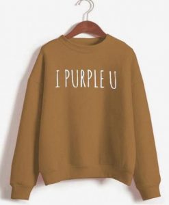 I Purple U Printed Sweatshirt