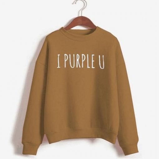 I Purple U Printed Sweatshirt