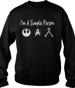 I'm a simple person I love Star Wars Star Trek and Stargate Earth Glyph shirt