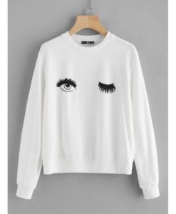 Winky Eye Print Sweatshirt