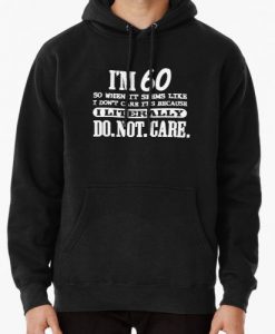 60 Literally Do Not Care Funny 60th Birthday Gift Hoodie (Pullover)