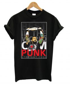 CM PUNK hardcore straight edge Wrestlingt shirt Ad