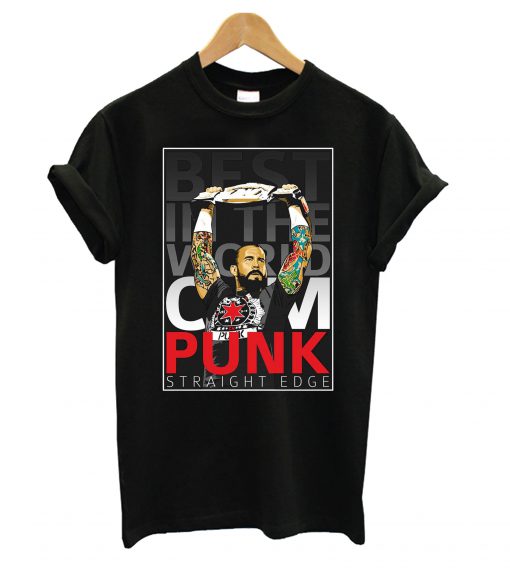 CM PUNK hardcore straight edge Wrestlingt shirt Ad