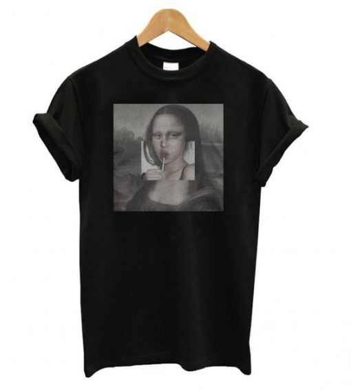 Mona Lisa Lollipop Lips T shirt Ad