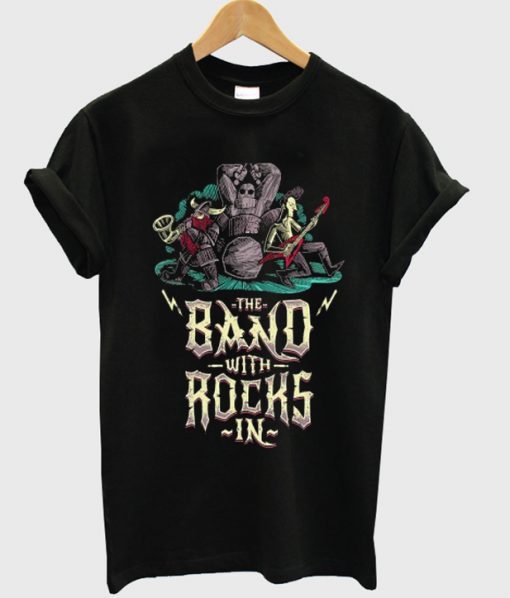 the band with rocks in t-shirt Ad