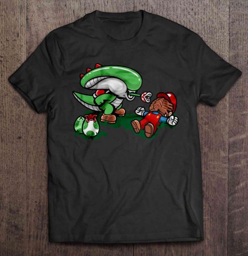 Alien And Super Mario t shirt Ad