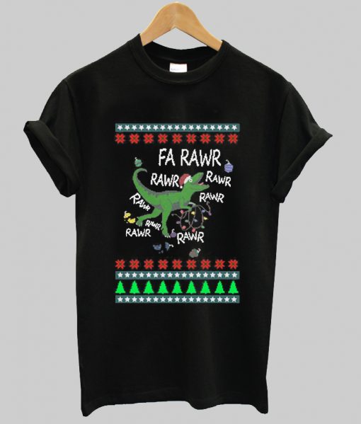 Dinosaur Christmas Fa Rawr Rawr t shirt Ad