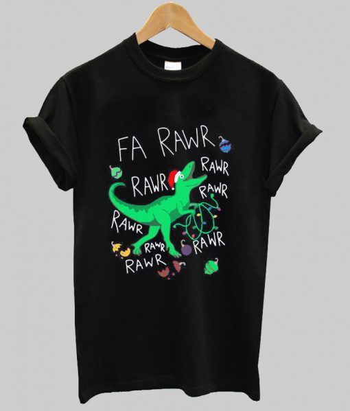 Dinosaur Fa Rawr Rawr Christmas t shirt Ad