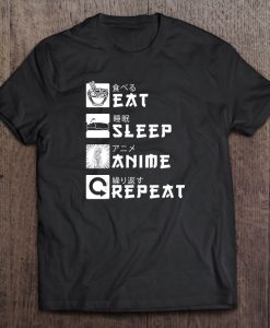 Eat Sleep Anime Repeat Japanese t shirt Ad