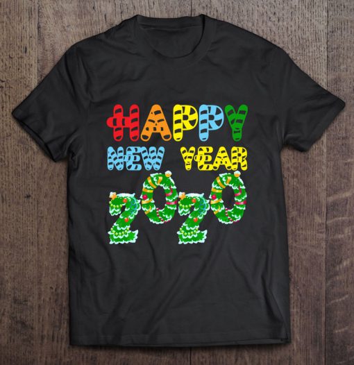 Happy New Year 2020 Colorful Christmas t shirt Ad
