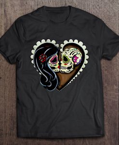 Happy Valentine Day Couple Sugar Skull t shirt Ad