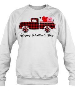 Happy Valentine’s Day Plaid Red Car With Heart sweatshirt Ad