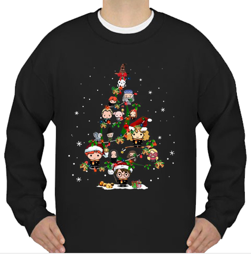 Harry Potter Chibi Characters Christmas Tree sweatshirt Ad - PADSHOPS