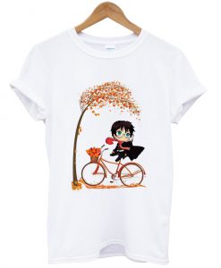 Harry Potter chibi riding bicycle autumn leaf tree shirt Ad