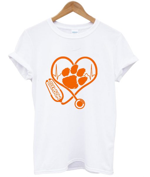 Heartbeat Nurse love Clemson Tigers shirt Ad
