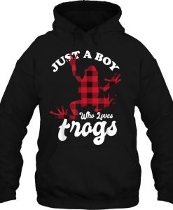 Just A Boy Who Loves Frogs Plaid hoodie Ad