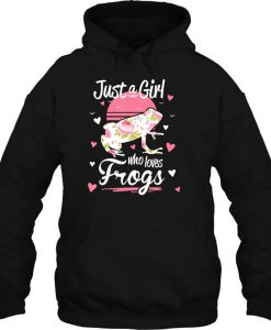 Just A Girl Who Loves Frogs Floral hoodie Ad
