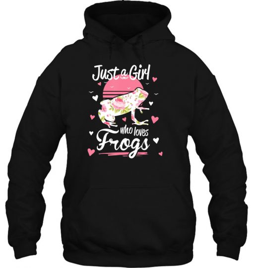 Just A Girl Who Loves Frogs Floral hoodie Ad