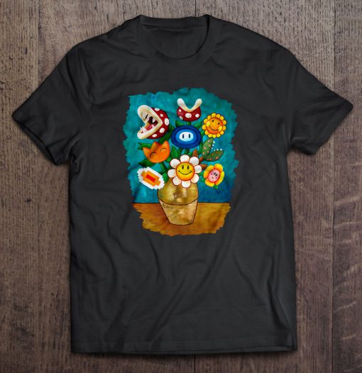 Mario Van Gogh’s Flowers t shirt Ad