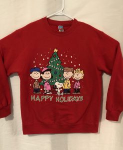 Peanuts Charlie happy holiday Christmas sweatshirt Ad