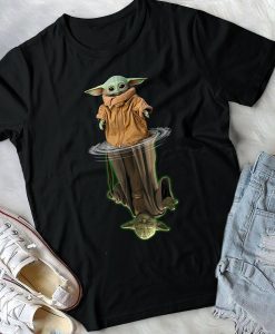 Star Wars Baby Yoda water mirror reflection T-Shirt NT
