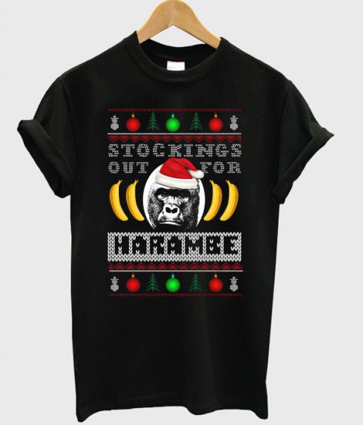 Stockings Out harambe Christmas t shirt Ad