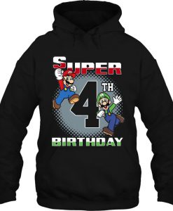 Super 4th Birthday Super Mario hoodie Ad