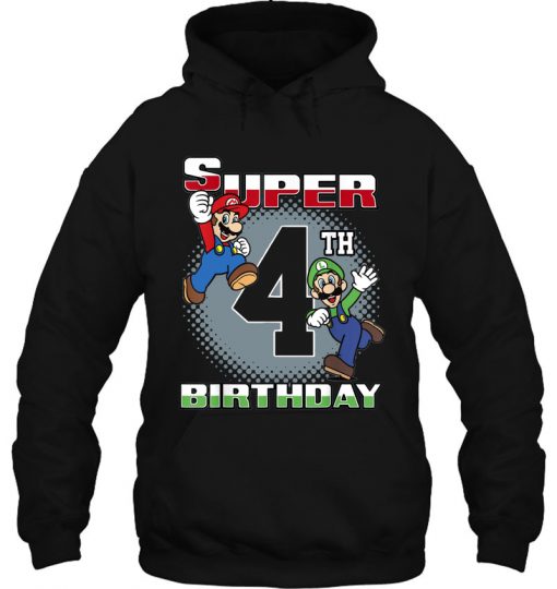 Super 4th Birthday Super Mario hoodie Ad