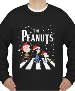 The Peanuts abbey road Santa Christmas sweatshirt Ad