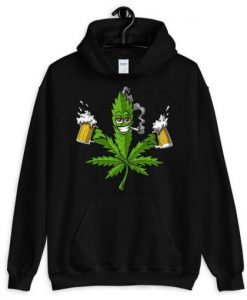 Weed Leaf Beer Hoodie Ad