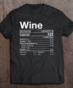 Wine Nutritional t shirt Ad