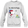 You Make Me Happy Snoopy And Woodstock sweatshirt Ad