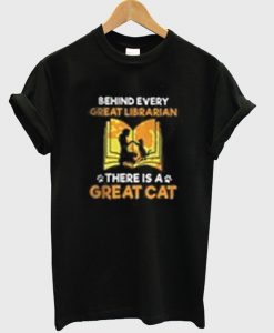 behind every great librarian t-shirt Ad