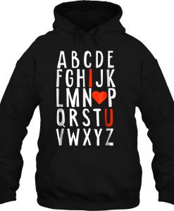 Alphabet I Love U Valentine’s Day hoodie Ad