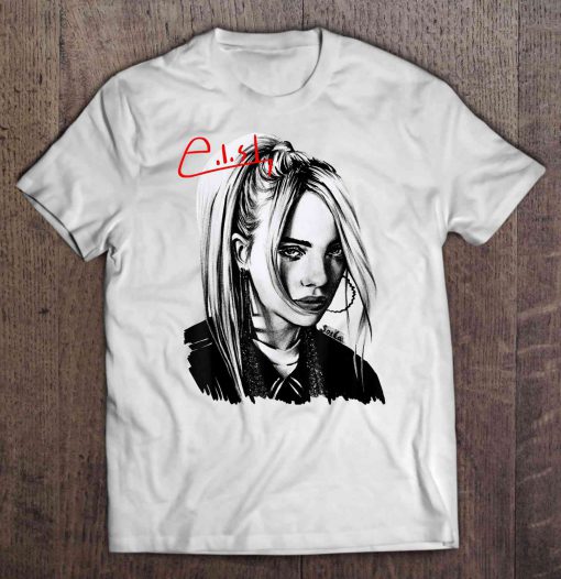 Billie Eilish Portrait Drawing t shirt Ad