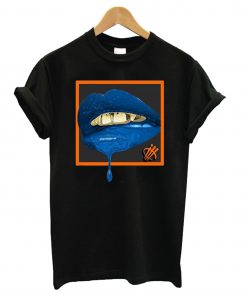 Blue Lips Black T shirt Ad
