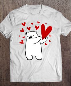 Dabbing Polar Bear Heart Valentine t shirt Ad