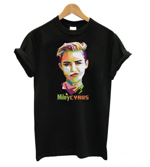 Geometric Celebrity Miley Cyrus T shirt Ad