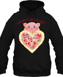 Happy Valentine Pig With Heart Pizza hoodie Ad