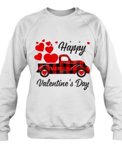 Happy Valentine’s Day Red Plaid Truck sweatshirt Ad
