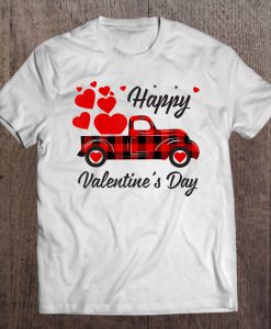 Happy Valentine’s Day Red Plaid Truck t shirt Ad