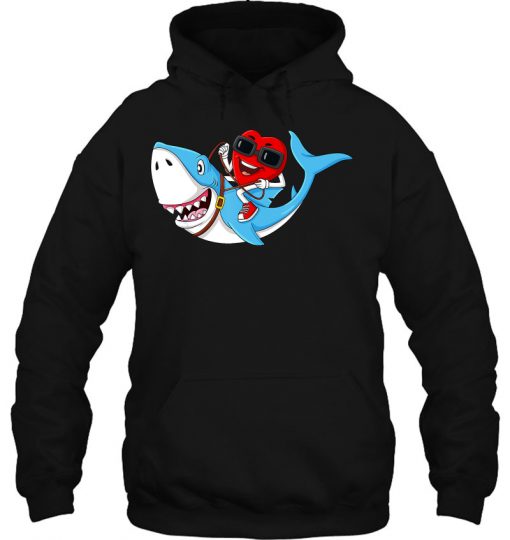 Heart Riding Shark Valentine’s Day hoodie Ad