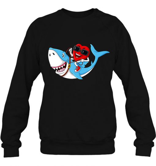 Heart Riding Shark Valentine’s Day sweatshirt Ad